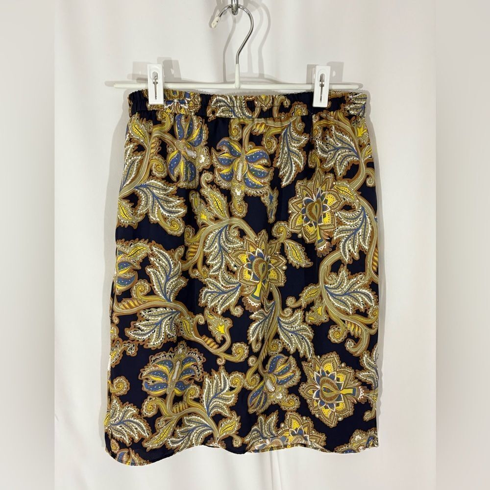 LOFT Blue Floral Print Skirt